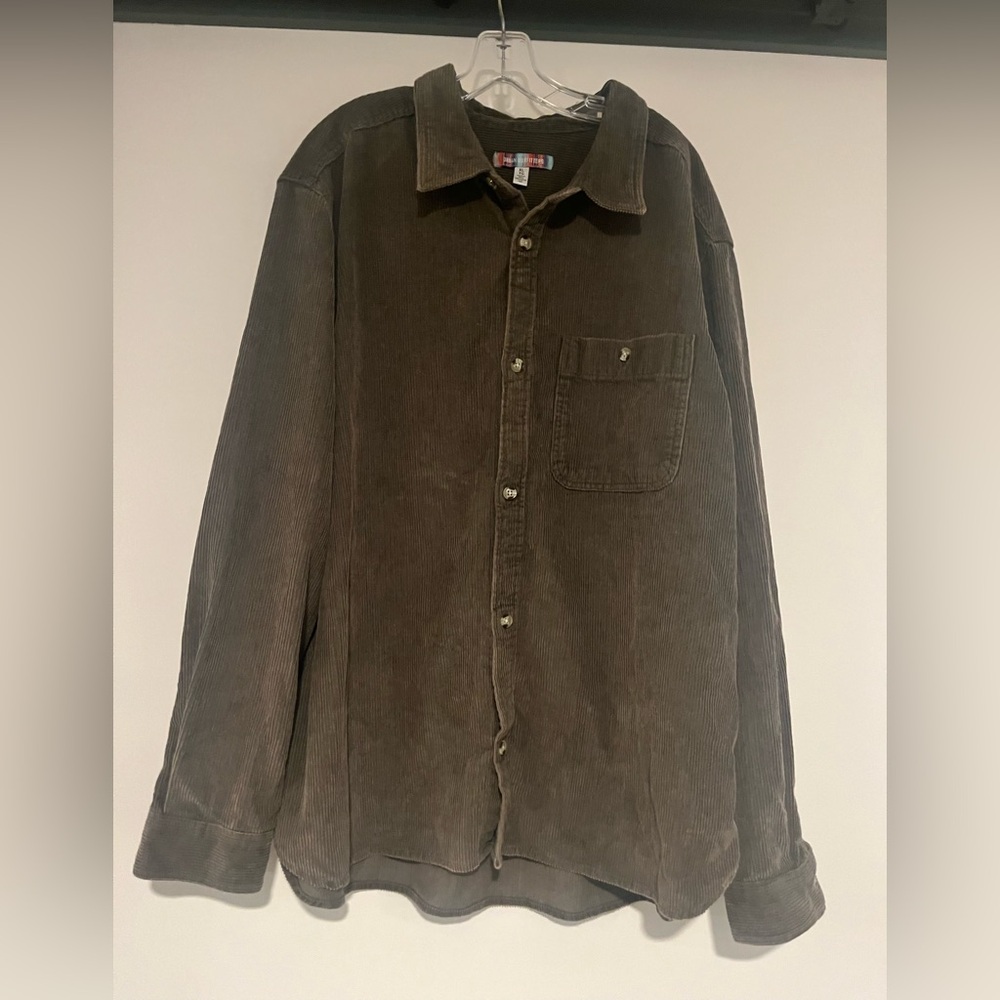 Urban Outfitters Corduroy Jacket Mens XL Button Front Boho Retro Green Gray
